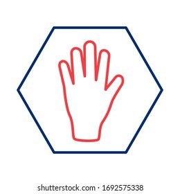 diseño de ilustración vectorial del estilo de línea de señal de parada manual
