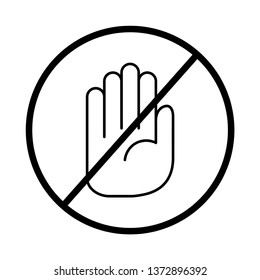 Hand, stop signal. Vector icon