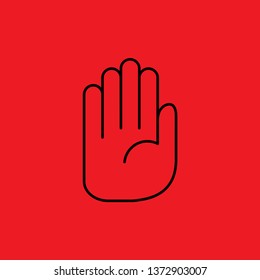 Hand, stop signal. Vector icon