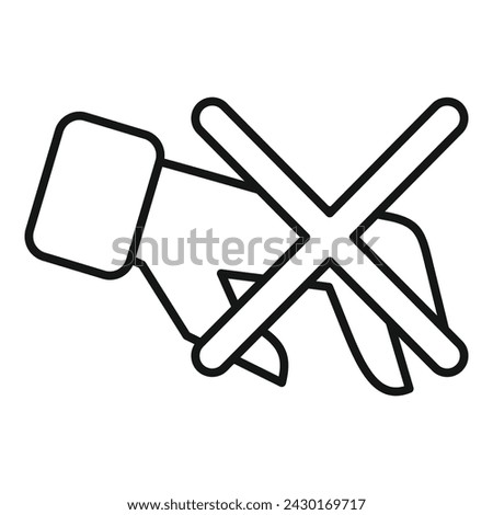 Hand stop theft icon outline vector. Secure cyber. Insurance crime prevent