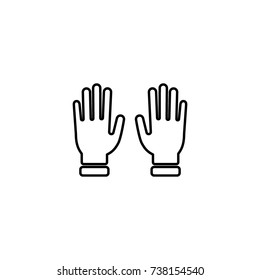 Hand stop vector icon line symbol