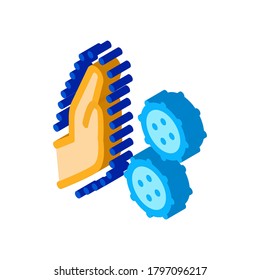 hand stop viruses icon vector. isometric hand stop viruses sign. color isolated symbol illustration