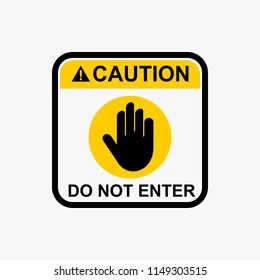 Hand stop warning sign icon design vector