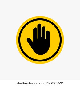 Hand stop warning sign icon design vector
