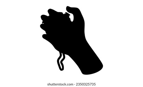 hand with Stopwatch, silhouette, high quality vector