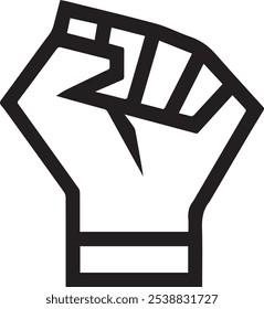 Hand strength logo style illustration black and white 