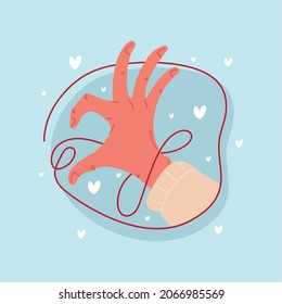 hand with string of destiny design