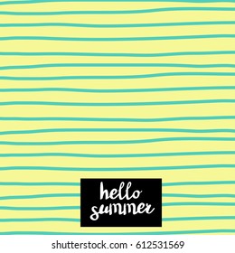 Hand Stripe background and hello summer