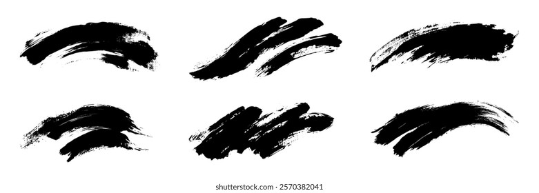 Hand strokes in grunge style. Vector.