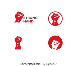 Hand strong logo vector icon