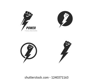 Hand strong logo vector icon