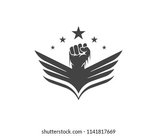 Hand strong vector icon illustration logo template