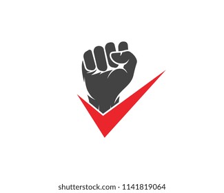 Hand strong vector icon illustration logo template