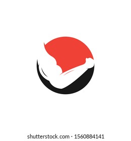 
Hand strong vector icon logo template