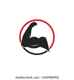 Hand strong vector icon template