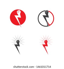 Hand strong vector icon template
