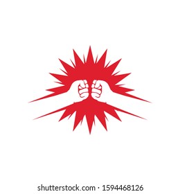 Hand strong vector logo and symbol 