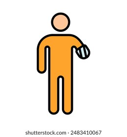 Hand stump icon. Trauma, disabled person, people with disabilities, stump, accident, medicine, amputation, ableism, handicapped, wheelchair, Disability Rights Movement.