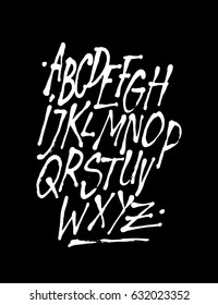 Hand style font. Vector alphabet