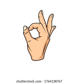 hand style ok vector illustration