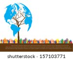 Hand  style save the Earth tree idea. (environment concept)