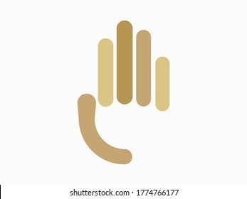 Hand stylized line logo, Hand colorful linear style logo, high five logo design