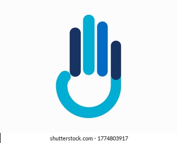 Logotipo de línea estilizada a mano, logotipo de estilo lineal colorido a mano, diseño de logotipo de cinco marcas altas