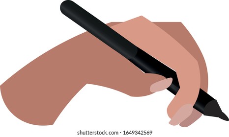 Hand with a stylus. Modern professions: freelance, graphic design, digital art.
