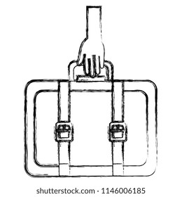 hand with suitcase travel