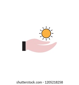 hand and sun icon template design