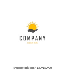 Hand Sun Solar Safety Abstract Creative Modern Business Logo