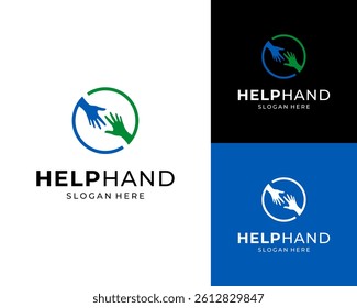 Hand Support Care Help Reach Trust Charity Social Community Icon Vector Logo Design Illustration