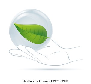 Hand support green ecology