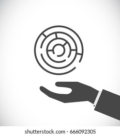 hand support maze labyrinth  icon
