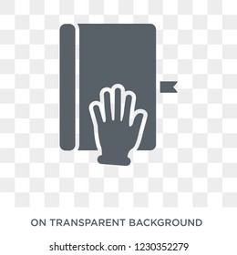 hand Swear icon. Trendy flat vector hand Swear icon on transparent background from Hands and guestures collection. 