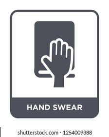 hand swear icon vector on white background, hand swear trendy filled icons from Hands and guestures collection, hand swear simple element illustration