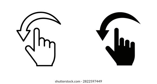 Hand swipe gesture arrow icons for touch screen interface with navigation interface application interaction movement