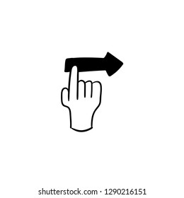 hand swipe gesture doodle icon vector 