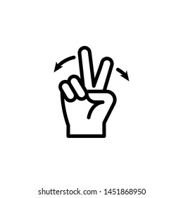 Hand swipe gesture outline icon. Element of hand gesture illustration icon. signs, symbols can be used for web, logo, mobile app, UI, UX