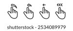 Hand swipe icon. Finger gesture. Interface move touch.