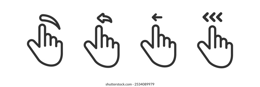 Symbol zum Handwischen. Fingerbewegung. Interface Move touch.