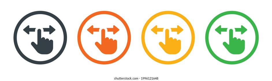 Hand swipe icon, horizontal scroll icon. Screen slide icon, symbol, design. vector illustration .