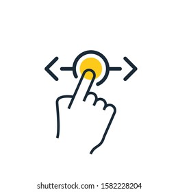 hand swipe icon in line style on white