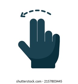 hand swipe left symbol over white