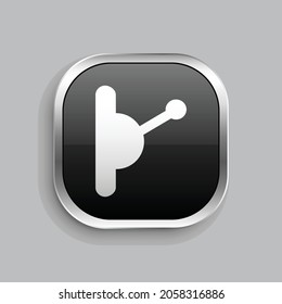 hand switch icon design. Glossy Button style rounded rectangle isolated on gray background.. Vector illustration