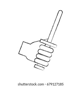 hand with sword weapon warrior game