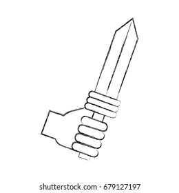 hand with sword weapon warrior game