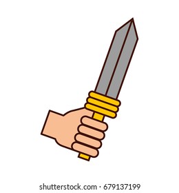 hand with sword weapon warrior game