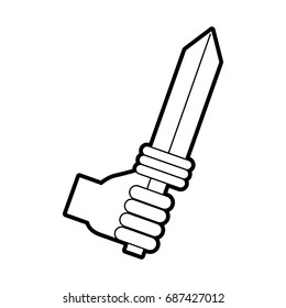 hand with sword weapon warrior game