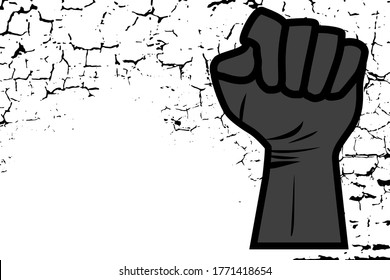 Hand symbol for black lives matter protest in USA to stop violence to black people. Hand vintage silhouette. Vector illustration